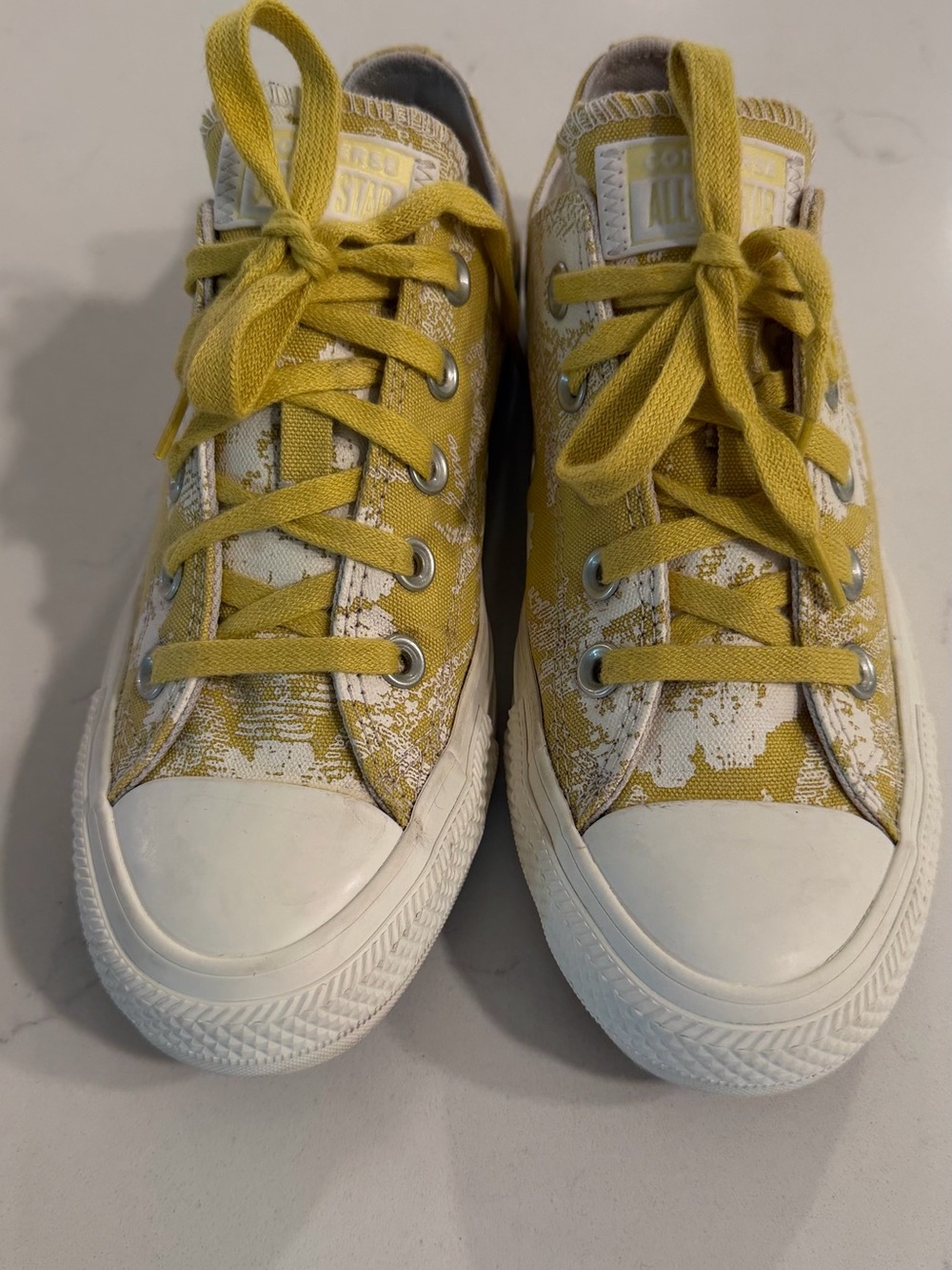 Converse Yellow and White Low-Top Canvas Sneakers- GUC